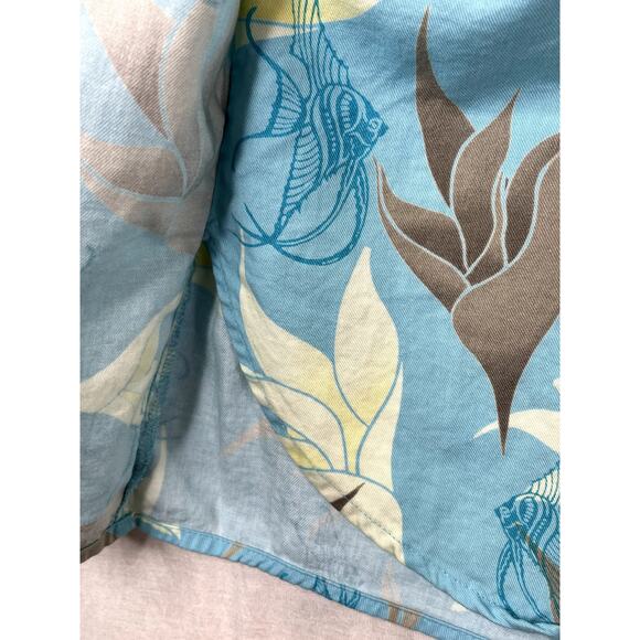 Columbia wrap skirt tropical fish print in blue/yellow/brown, size S - Picture 3 of 9